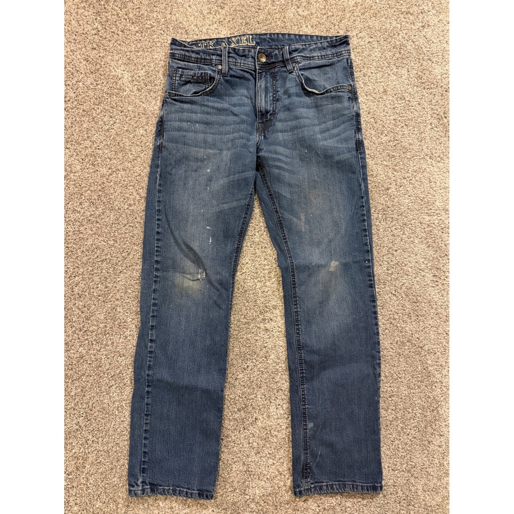 TK AXEL Jeans Mens 32X32 Blue Wash Straight Leg Denim Wearharder Workwear *